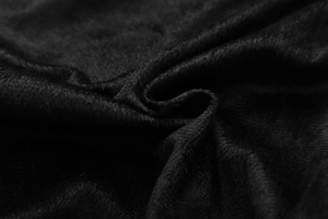 Close-up of the thick black fleece lining and soft texture on the biker jacket interior