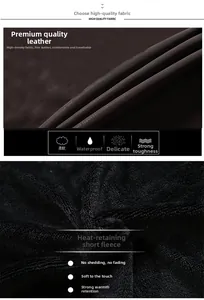 Detail von wasserdichtem mattem Ledergewebe und Thermovliesfutter der Herrenjacke
