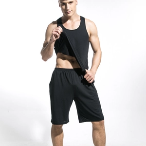 Men Casual Cotton Tank Top And Shorts Ensemble Breathable Sleeveless Sporty Home Loungewear Summer Apparel Style