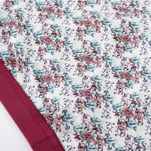 Men's cotton boxer briefs with paisley print and durable reinforced red elastic edge