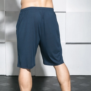Men's navy blue casual sports shorts with elastic waist and comfortable cotton blend fabric