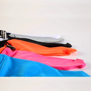 Elastic ice silk sun protection sleeves in six colors with adjustable metal buckles