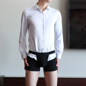 Men's Cotton Blend Anti-Slip Shirt Stay Boxer Briefs Elastic Waistband Functional Underwear For Business Daily Wear