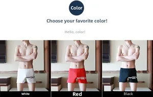 Détail des boxers pour hommes en blanc, rouge et noir avec des rayures de style varsity