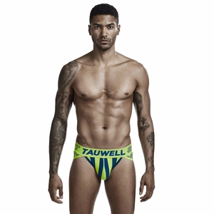 Close-up of sporty vertical striped jockstrap with elastic logo waistband for men