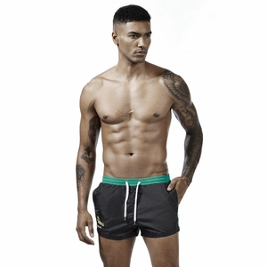 Men Quick Dry Swim Trunks Contrast Elastic Waist Shorts With Pockets And Drawstring Sporty Summer Beach Surf Shorts