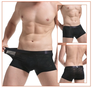 Vues multiples de boxers noirs pour hommes avec motifs de lèvres et ceinture élastique