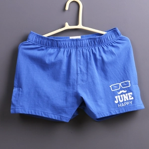 Caleçon Boxer en Coton pour Hommes Respirant Taille Moyenne Coupe Large Sous-Vêtements Imprimé Lettres Style Sportif Décontracté Vêtements de Nuit