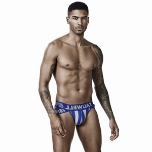 Men Striped Sexy Jockstrap Cotton Blend Breathable Athletic Underwear Low Waist Lifting Sporty Briefs For Gym Daily Wear