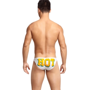 Slip da Uomo Sexy a Vita Bassa Con Stampa a Lettere HOT Intimo Traspirante Sottile Morbidi Costumi da Bagno Sportivi Alta Elasticità
