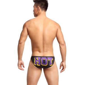 Slip uomo a vita bassa con grande stampa HOT sul retro e design sportivo e dinamico