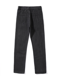 Klassische locker gewaschene schwarze Ripped-Jeans für Damen mit Five-Pocket-Design