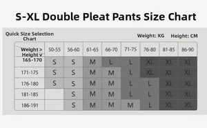 Size chart for men's jockstrap underwear showing height and weight for sizes S to XL