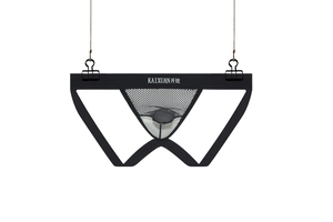 Detail of men's jockstrap featuring black and white mesh pouch and wide waistband