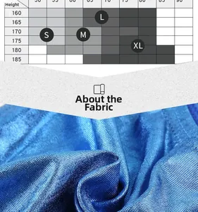 Guide des tailles pour slips hommes avec recommandations de taille et détail du tissu bleu