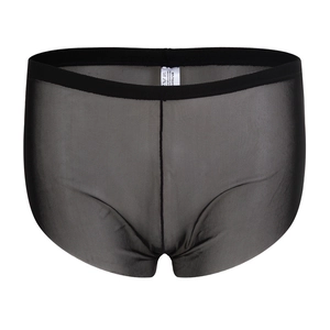 Boxer da uomo in rete nera trasparente con fascia elastica in vita e tessuto traspirante