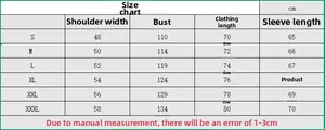 Men's hoodie size guide with measurements for shoulder, chest, length, and sleeve