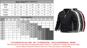 Detailed size chart for men's casual jacket showing bust, shoulder, and length measurements