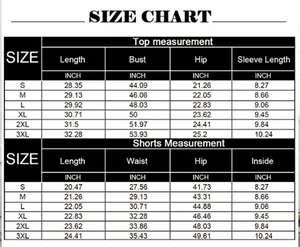 Detailed size chart in inches for men checkerboard sportswear set from size S to 3XL