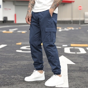 Pantaloni Jogger Cargo Urban da Uomo in Poliestere Resistente Multitasche Vita con Coulisse Pantaloni Lunghi Conici per Outdoor Casual Streetwear