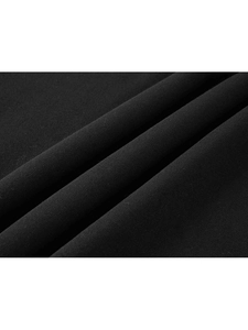 Close-up of high-density black knit fabric showing soft texture for sport sweatshirts