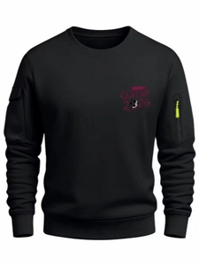 Men Pullover Sweatshirt Qatar Football Print Long Sleeve Top Polyester Crewneck Hoodie With Sleeve Pocket Casual Sports Wear