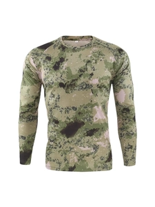 Men Outdoor Camouflage Long Sleeve T-Shirt Quick Dry Breathable Polyester Mesh Tactical Hunting Hiking Cycling Sport Top