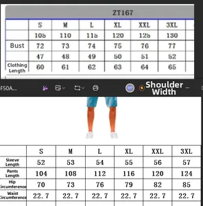 Detailed size chart for linen long sleeve top and shorts set with dimensions S-3XL