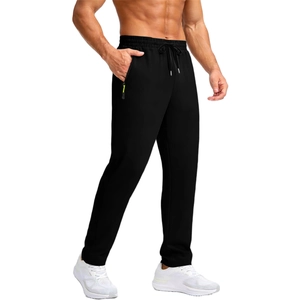Men's lightweight quick-dry sun protection sports pants in black with drawstring waist