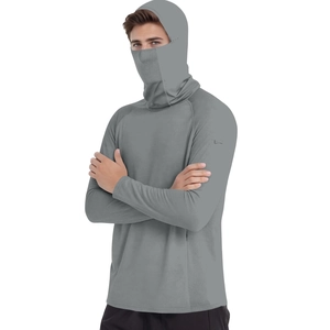Men's ice silk sun protection jacket with integrated face mask and mesh ventilation