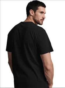 Vue arrière du t-shirt adaptatif noir pour homme avec boutons-pression de soin