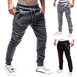 Pantalon de jogging pour homme avec cordon et poches zippées en trois couleurs variées