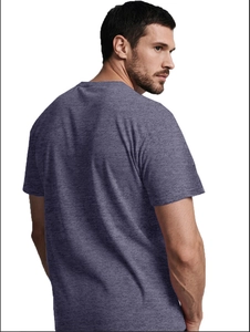 Vue arrière du t-shirt de récupération gris chiné avec boutons-pression adaptatifs
