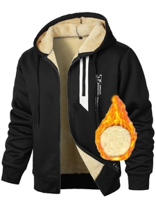Détail d'un sweat à capuche pour homme avec doublure en polaire et effet thermique