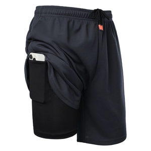 Pantalones cortos running 2 en 1 para hombre con mallas de compresión y bolsillo móvil