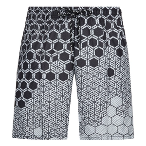 Detail der Herren-Shorts mit elastischem Bund und 3D-geometrischem Sechseck-Muster