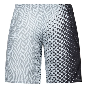 Detaillierte Makroansicht von Herren Sommershorts mit 3D Geometrie und Punktemustern