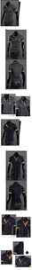 Detalle de polos ajustados para hombre con bordado de jirafa y rayas de contraste en cuello