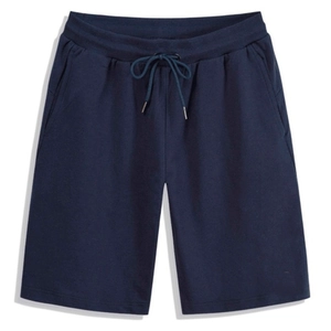 Short de sport homme bleu foncé à séchage rapide avec taille élastique à cordon