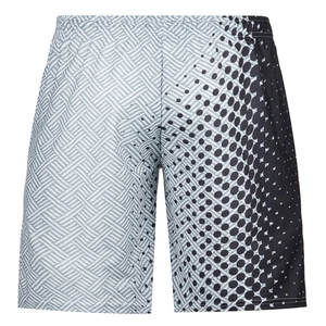 Close-up of quick-dry shorts featuring unique 3D geometric and gradient dot prints