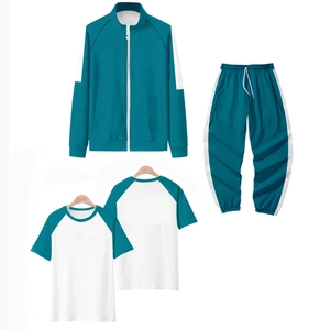 Survêtement enfant 4 pièces bleu canard avec veste zippée, pantalon et t-shirts
