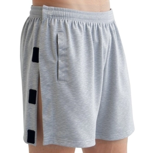 Men's post-surgery medical shorts with side velcro closure for easy dressing
