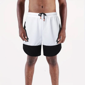 Men's two-piece marathon shorts with breathable mesh and black-white contrast design