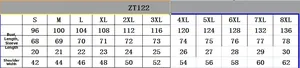 Detailed size chart for men's polo shirt showing chest, length and shoulder measurements