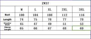 Detailed size chart for men slim mid-length hoodie showing chest, length, and sleeve specs