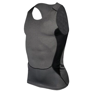 Men's compression sports vest featuring breathable mesh panels and muscle texture design