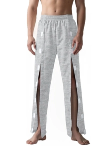 Pantalon de soin gris pour hommes avec ouverture latérale pour soins postopératoires