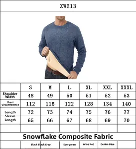 Detailed size guide and material specs for the men's thick jacquard zip sweatshirt