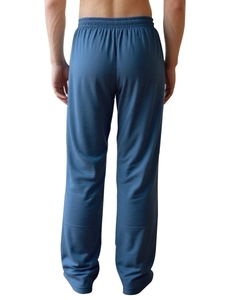 Détail du pantalon de soin bleu foncé avec taille élastique pour patients alités