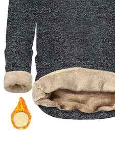 Detail of warm thermal hoodie featuring thick beige faux fur lining and knit texture
